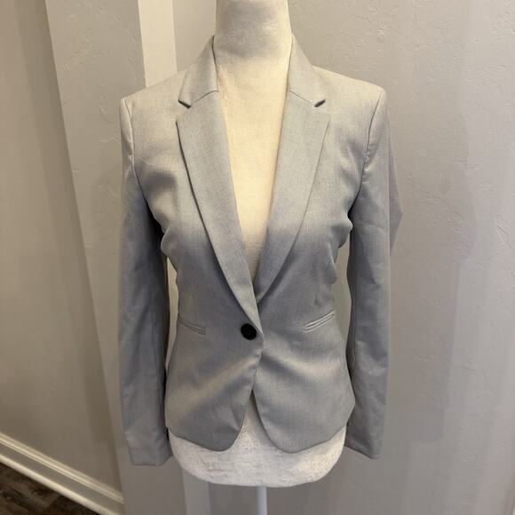 H&M Jackets & Blazers - H&M Women’s Sz 4 Classic Fitted Blazer Jacket Light Gray